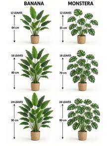 2/1 PC Artificial Large Leaf Plant No Pot, Faux Greenery Decorative Tree For Indoor Home Decor, Living Room, Bedroom, Office, Entryway, Shelf And Corner Display, Lifelike Broadleaf Fake Plant Accent For Modern Farmhouse, Hotel, Wedding, Photo Styling - Multicolor - View 10