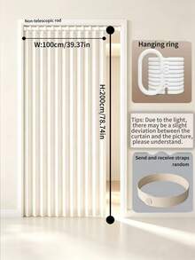 Household Foldable Door Curtain, No-Drill Installation, Privacy Dust-Proof Partition Curtain, Suitable For Bedroom, Kitchen And Bathroom. Thickened Blackout Wind-Proof, Simple Fabric Design, Suitable For All Seasons. - ML - View 22