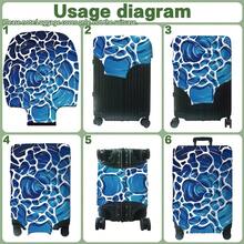1PC,Flat Print Design,Luggage Cover (Only Luggage Cover, Luggage Not Included),Suitable For 20 To 30 Inch Luggage,Made Of Thickened High-Quality Fabric,Essential Accessory For Your Travel And Checked Luggage. - Multicolor - View 3