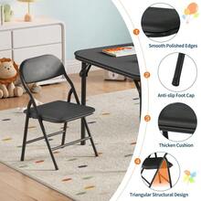 GOCAPTAIN Boys Girls Folding Table And Chairs Set, Activity Table And Chairs Set For Dining Room,Daycare,Classrooms - Black/1+2set - View 3