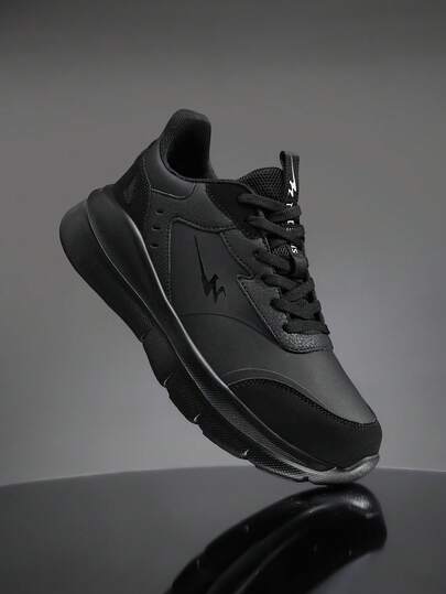 STARNOVO 1 paar nieuwe herensportschoenen voor herfst/winter met PU-bovenwerk, grote maten, dikke zool, comfortabele vetersluiting, lichtgewicht sneakers voor buiten hardlopen met comfortabele voering voor dagelijks werk en leven