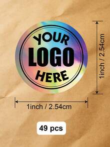 19/49/99/299pcs Custom 1-3.5inch Holographic Circle Labels For Business Logo - Personalized Waterproof Round Stickers For Jars, Candles, Products And Businesses, Custom Stickers Label - Personalized Labels For Business Logo, Customized Sticker Label - Circle-holographic - View 19