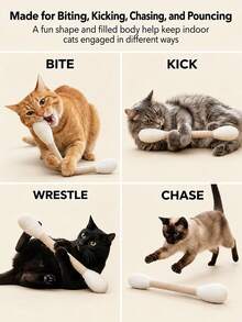 6pcs/3pcs/1pc Tongkat Penggoda Kucing Besar, Mainan Kucing Dalam Ruangan, Tongkat Tendang & Kunyah Kelinci Interaktif, Mainan Garuk & Kunyah Tahan Lama, Penghilang Kebosanan & Olahraga Interaktif untuk Anak Kucing - Warna acak - View 5