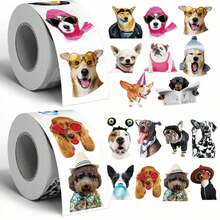 500pcs Funny Dog Portrait Pattern Stickers, Self-Adhesive Stickers, Suitable For Water Bottles, Laptops, Skateboard Decoration - Multicolor - View 1