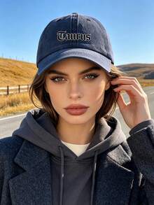 1 mũ lưỡi trai baseball Zodiac 12 mài cũ giặt wash, phong cách cổ điển casual retro, đai thấm mồ hôi mềm, kích cỡ điều chỉnh được, chống nắng, mũ dad hat vintage đa năng - Màu xanh hải quân - Xem 3