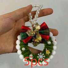 1 buah/5 buah Dekorasi Karangan Bunga Mini, Ornamen Gantung Kecil untuk Pesta Rumah Dalam Ruangan, Dekorasi Gantung dan Ornamen Meja Serbaguna, Aksesori Dekorasi Ruangan dan Pohon Natal, Cocok untuk Perayaan Liburan - Hijau - View 11