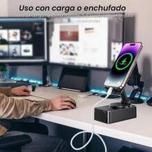 Portable Bluetooth Speaker With Phone Stand And Charging - Black - View 4