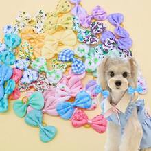 10pcs Spring Limited Edition Dopamine Colorful Bow Pet Hair Clips, Suitable For Decorating Medium & Small Long-Haired Cats & Dogs, Perfect For Wedding, Birthday Party, Mother's Day And Other Holidays, Mixed Styles - Multicolor - View 9