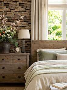 1/10/20Pcs 3D Faux Stone Wall Stickers, Peel And Stick Wall Panels, Self Adhesive Decorative Wall Tiles For Home Interior Decor - Wall Stickers - View 7