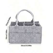 2/1pc 2mm Thick Felt Diaper Bag, 33cm*23cm*18cm, Portable Tote Bag For Moms, Baby Diaper Storage Bag And Milk Powder - Multicolor - View 12