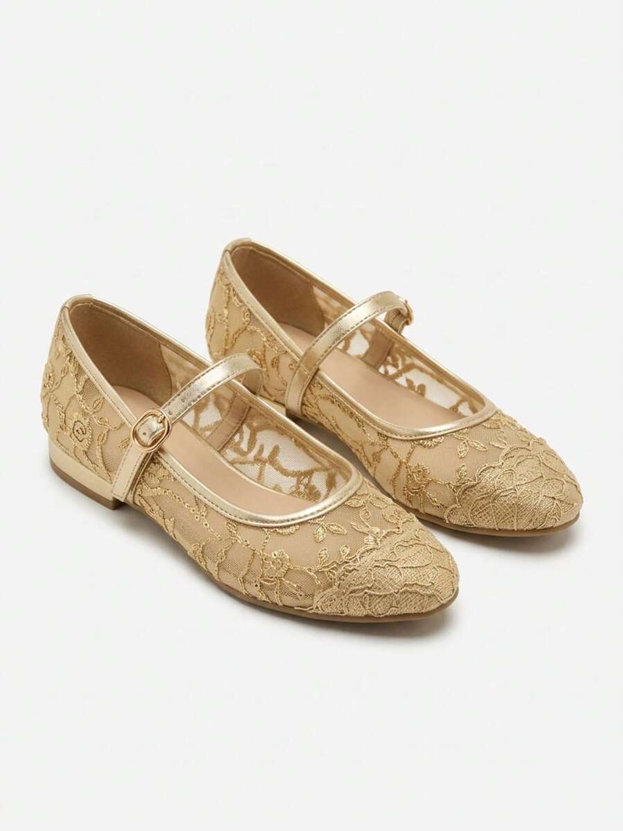 Women Flats - Gold - View 1