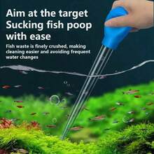 1pc Fish Tank Water Change Drip Feeder, PE Material Drip Design, Convenient For Feeding Small Fish And Cleaning Fish Tank Waste - Straight Head - View 6