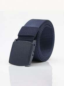1pc Multi-Color Nylon Belt, Unisex Business Versatile Tactical Style, No Metal Plastic Buckle, Student Outdoor Commute Waist Belt - Multicolor - View 12