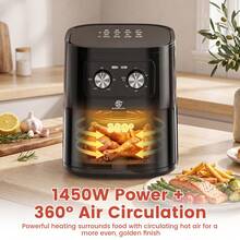SUPERLEX Air Fryer, 8 Preset Mode Ovens, 5-Liter Cooking Oven, Temperature Adjustable Range 80-200°C, Built-In 60-Minute Timer Function, Non-Stick Inner Pot Design, Overheating Protection Mechanism, Automatic Power Off Function, Healthy Oil-Free, Low-Fat Cook - UK Plug(220-240V) - View 6