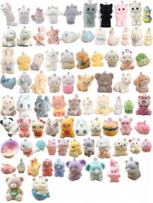 5/10/20/100pcs Resin Flocked 3D Creative Cute Pet Animal Figurines DIY Miniature Landscape Decor Keychains Phone Charms - Multicolor - View 6