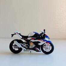 Maisto 1 st 1:12 skala S1000RR racingmotorcykelmodell i gjuten metall – blå och vit, med glidfunktion, samlarmodell – lämplig för Halloween-dekorationer och julklappar - Multifärgad - Visa 3
