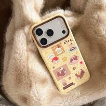 Casing Ponsel GUCADI Tema Anak Anjing Cokelat, Kompatibel dengan Apple 18 Pro dan 17 Pro, Dilengkapi Stiker Lucu, Terbuat dari Bahan Lembut, Permukaan Mengkilap, Desain Lucu dan Kreatif, Gaya Geometris dan Kartun, Bentuk Menggemaskan, Desain Unik, Terinspirasi oleh - Mangga kuning - View 3