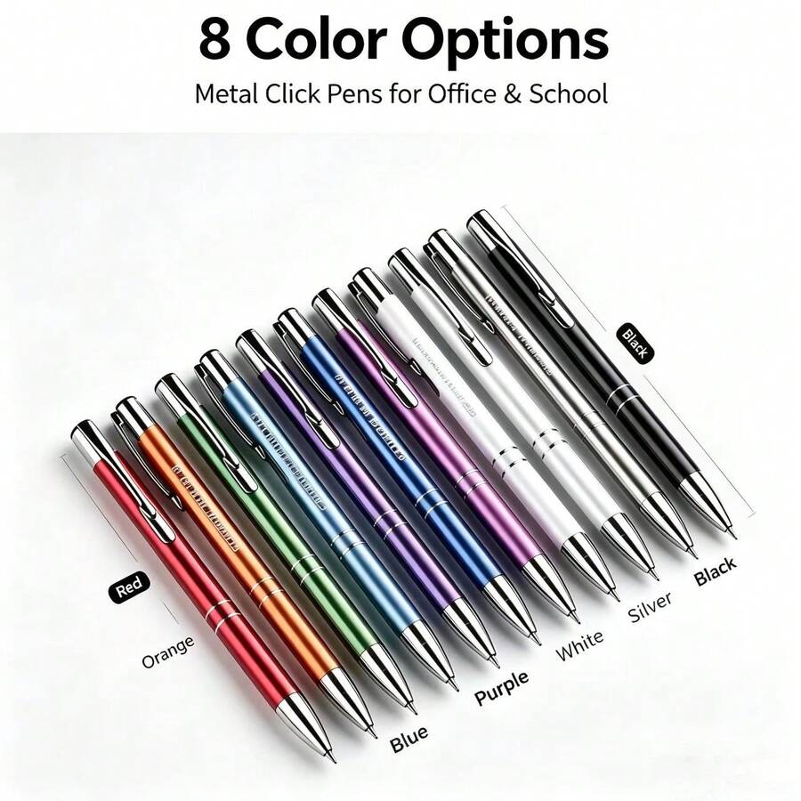 DOWMOO Cross-Border Oblique Metal Pen With Painted Barrel, Clickable Advertising Gift Pen, Aluminum Barrel Double Coil Ballpoint Pen, High-End Stationery - A - View 1