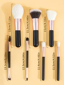 SEPROFE 7 Pcs Small Makeup Brush Set, Portable Travel Makeup Brushes, Ultra Soft Fiber Bristles For Natural Defined Finish, Premium Texture Handle, Includes Blush Brush Contour Brush Eyeshadow Brush, Compact Beauty Tools For Daily And Travel Use - Black - View 7