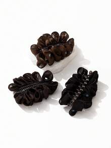1pc Women's Fabric Polka Dot Pleated Multi-Layer Bow Banana Clip Hair Clip Hair Accessory For High Ponytail, Suitable For Daily/Date/Commute - Multicolor - View 7