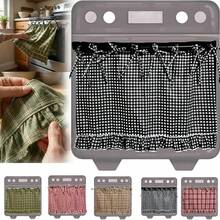 1pc Handmade Farmhouse Style Oven Skirt Cover, Handmade Country Style Oven Curtain, Handmade Oven Cover, Plaid Pattern Blended Fabric Oven Curtain, Can Be Installed To Block Clutter, Suitable For Stoves With Ties, Ruffle Trim Decoration, Home Kitchen Decor - Multicolor - View 18