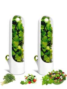 SikeSike 1pc Fresh Herb Storage Container, Herb Preservation Box For Vegetables, Herbs, Food, With Lid, Crushproof Vegetable Storage Box For Asparagus, Herbs, Spices, Kitchen Organizer And Storage Box, Kitchen Accessories - Black - View 9