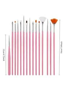 21Pcs Versatile Manicure Supply Set With Drawing Brushes Decorative Gems Polishing Strips Dust Remover Brush For Various Nail Craft Work - Multicolor - View 6