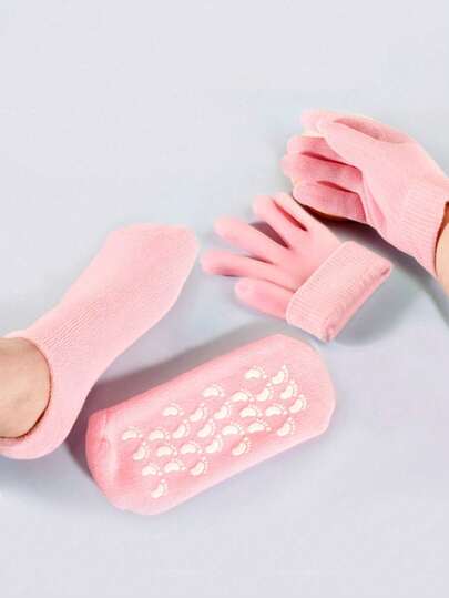 Moisturizing Gloves And Leg Warmers, Gel SPA Moisturizing Care Gloves And Leg Warmers, Soften And Repair Dry Cracked Hands And Feet Skin, Effectively Repair Dry Cracked Hands And Feet Skin (4pcs Set)