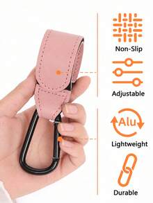 2pcs Stroller Hooks, Backpack Storage Bag Hooks, Car, Universal Stroller Hooks - Pink - View 10