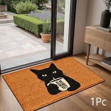 2D Coffee Drinking Cat Pattern Printed Long Runner Mat, Indoor Entrance Rug, Bedroom Bedside Mat, Kitchen Runner Mat, Suitable For Living Room, Laundry Room, Bathroom - Multicolor - View 8