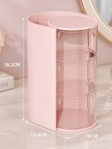 Modern Rotating Desktop Storage Box With Transparent Compartments, Multi-Layer Cosmetic And Hair Accessory Organizer, Space-Saving Vanity Storage Box For Hair Ties, Hair Clips, Jewelry, Makeup Tools, Suitable For Bedroom, Bathroom, Dormitory, Vanity And Daily Use - Multicolor - View 11