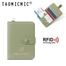 RFID Blocking Passport Holder PU Travel Document Wallet With Detachable Lanyard Multi Slots Holds 2 Passports Cards SIM Cards & Boarding Ticket - Multicolor - View 14