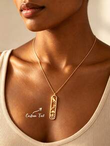 Custom Egyptian Cartouche Symbol Necklace 18K Gold Plated Stainless Steel Necklaces Personized Creative Jewelry Gifts Egyptian Hieroglyphic Accessory - Multicolor - View 2