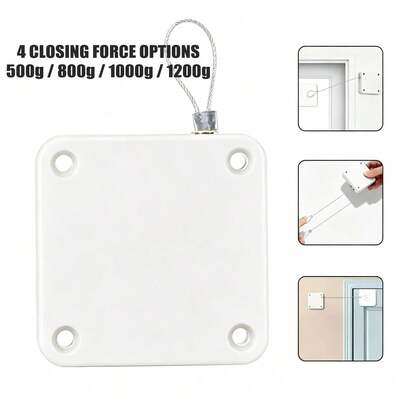 1pc Automatic Sensor Door Closer, No-Drill Easy To Install, Rope Controlled Soft Close Door Closer