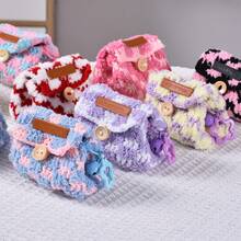 1pc Cute Handmade Knitted Storage Bag, Y2K Soft Coin Purse Card Holder, Kawaii Star Keychain Pouch For Women Girls - Multicolor - View 2
