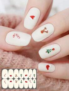 Christmas Winter Snowflake Snowman Christmas Tree Versatile Mix & Match Full Cover Nail Stickers With Nail File - Multicolor - View 7