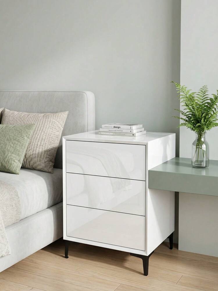 1 Roll White Glossy Vinyl Self-Adhesive Wallpaper, Suitable For Furniture, Kitchen Cabinets, Tables And Waterproof Doors - White - View 3