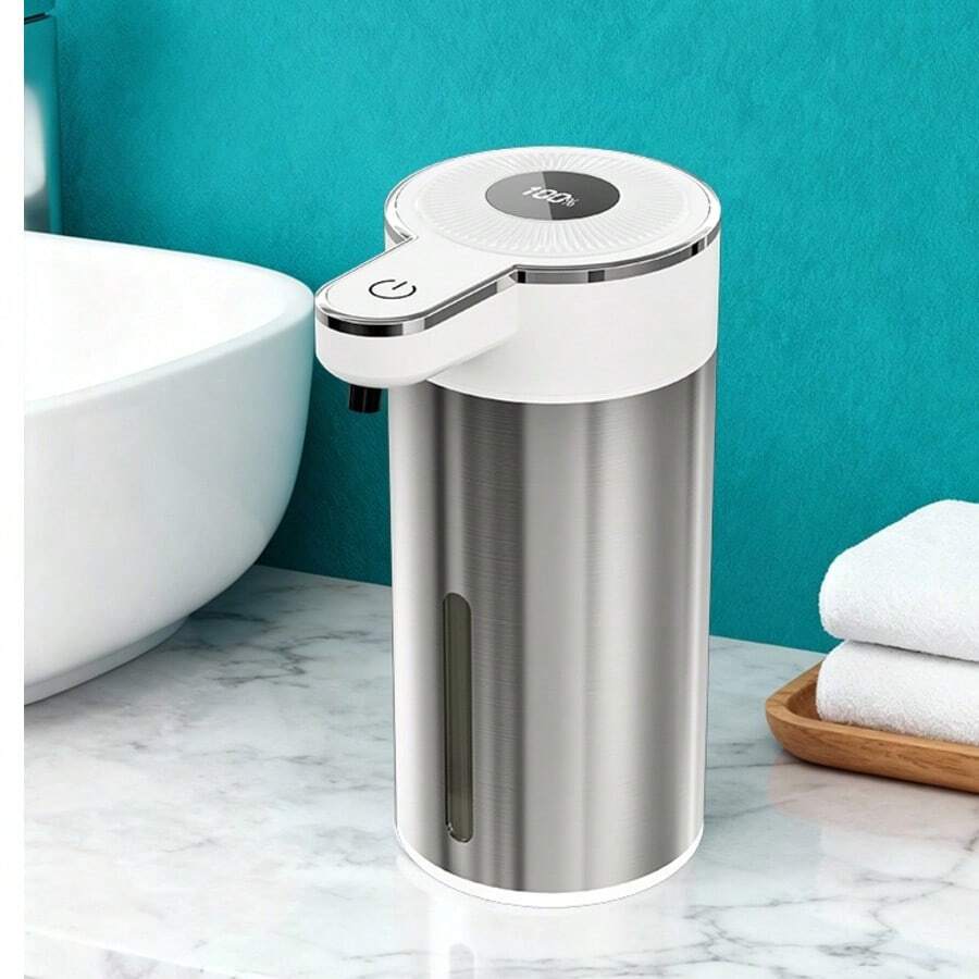 USB Rechargeable, Large Capacity, Long Battery Life]Automatic Sensor, Smart, Soap Dispenser, Bathroom, Kitchen, Toilet, Hand Soap Dispenser, Smart Touchless, No Installation