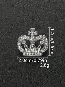 [8pcs Rhinestone Buttons] 8pcs Elegant Rhinestone Metal Buttons | Crown Shaped Elegant Style, Suitable For Wedding Dress, Dress, Coat, Sweater, Suit, Uniform Decoration, DIY Bags, Gifts, Gift Boxes, Doll Sewing Accessories - Multicolor - View 8