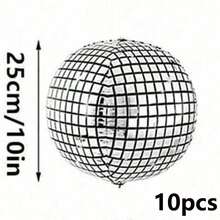 5/10/20pcs [10 Inch, 18 Inch, 22 Inch] Silver Disco Theme Balloons, Christmas Decoration, Inflatable Supplies, Suitable For Birthday Party, Anniversary And Celebration Backdrop - Multicolor - View 15