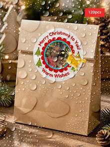 1/90/120/180/300pcs Customized Round Christmas Stickers, Personalized Winter Holiday Pattern Stickers, Support Custom Text Labels, Customizable Pattern & Text Waterproof PVC Stickers, Multiple Sizes Available, Suitable For Christmas Gift Packaging, Home Holiday Decor, Desktop Holiday Arrangement, Party Scene Decoration, Applicable To Christmas Party, Holiday Family Gathering, Year-End Celebration - Multicolor 1 - View 22