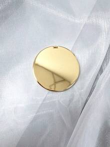 HR Helena Rubinstein Hollow Logo Round Compact Mirror Golden Metal Portable Pocket Cosmetic Mirror Foldable Hand Makeup Mirror Travel Beauty Gift For Women - Gold - View 2