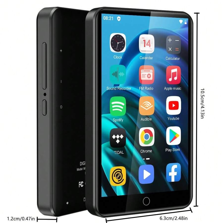 16GB Android MP3 Player, 4-Inch Touch Screen, Bluetooth And WiFi, Streaming Apps, FM, 512GB Expandable (No SD Card) - View 1