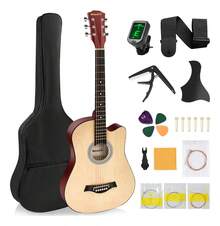 Weluvfit Guitarra Acústica Con Accesorios Para Diestros 38 Inch Color Azul - Natural - Ver 8