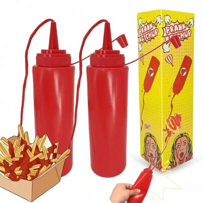1pc Prank Tomato Ketchup Bottle Toy, Tomato Juice Gag, Stress Relief, Surprise, Funny And Cute Gift, Birthday Gift, Party Gift
