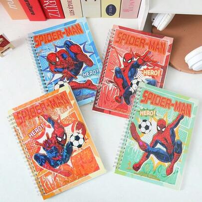 Disney Cuaderno Espiral A5 de Spider-Man, Páginas con Líneas Gruesas, Cuaderno de Diario Láser Altamente Atractivo, Notas de Aula para Estudiantes, Páginas Interiores con Papel de Cuadrícula de Líneas Gruesas, Portada con Diseño de Carcasa Dura Duradera, Adecuado para Aprendizaje, Oficina o Registro de Planificador