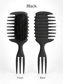 Multifunctional Curl Defining Brush With Wide Side Teeth And Sectioning Handle For Detangling And Smoothing Hair, Multiple Colors Available - Multicolor - View 12