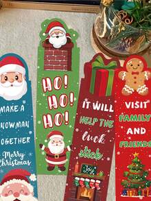 30pcs Christmas Bookmarks Cute Cartoon Santa Claus Paper Bookmarks To Decorate Books, Mark Pages, Gift Cards, And Journal Cards - A - View 3