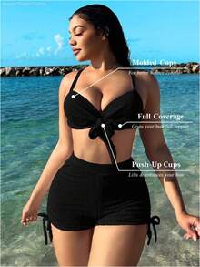 Women Athletic Bikinis - Negro - View 4