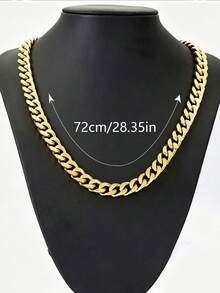 2pcs/Set Letter BABY Machine Gun Shaped Hip Hop Punk Necklace Exaggerated Men's Gold Chain Set, Vintage Punk Style, Suitable For Party, Gathering, Halloween, COS - Gold - View 7